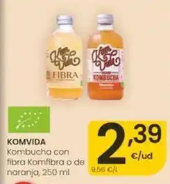 Komvida - kombucha con fibra komfibra o de naranja