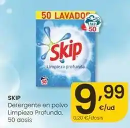 Eroski Skip - detergente en polvo limpieza profunda oferta