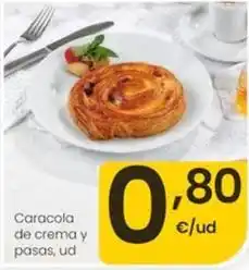 Eroski Caracola de crema y pasas oferta