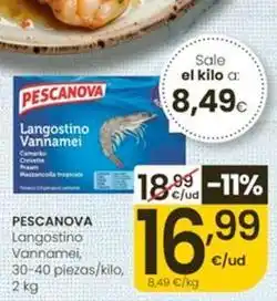 Eroski Pescanova - langostino vannamei oferta
