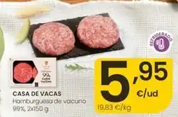 Eroski Casa de vacas - hamburguesa de vacuno oferta