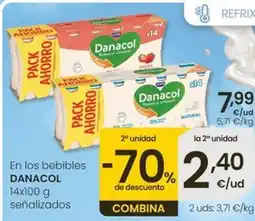 Eroski Danone - en los bebibles danacol oferta