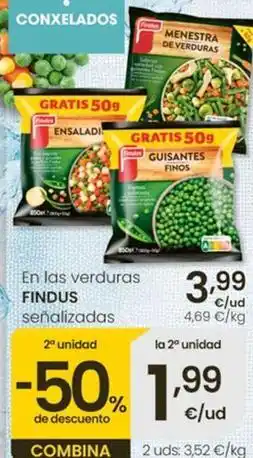 Eroski Findus - en las verduras señalizadas oferta