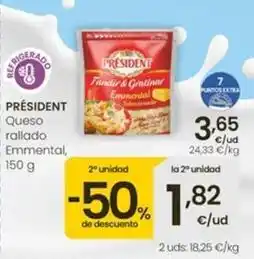 Eroski Président - queso rallado emmental oferta