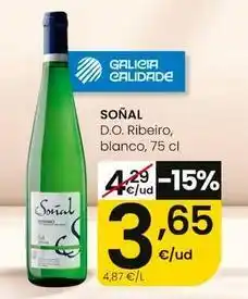 Eroski Soñal - d.o. ribeiro blanco oferta