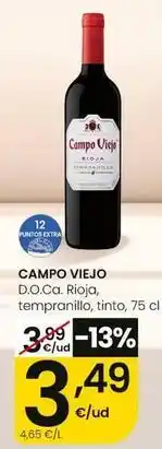 Eroski Campo viejo - d.o.ca. rioja, tempranillo, tinto oferta