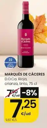 Eroski Marqués de cáceres - d.o.ca. rioja crianza tinto oferta