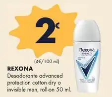 Supermercados Lupa Rexona - desodorante advanced protection cotton dry men, roll-on oferta