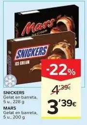 Caprabo Snickers / mars - gelat en barreta oferta