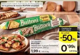 Caprabo Buitoni - massa per a pizza finissima rectangular oferta