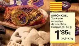 Caprabo Simón coll - xarxa de monedes de xocolata halloween oferta