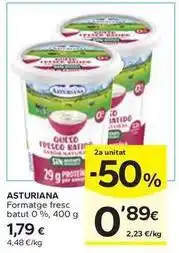 Caprabo Asturiana - formatge fresc batut 0% oferta