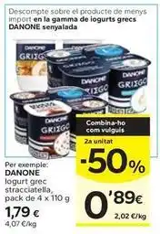 Caprabo Danone - iogurt grec stracciatella oferta