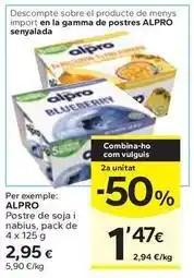Caprabo Alpro - postre de soja i nabius oferta