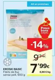Caprabo Eroski basic - filets de lluc sense pell oferta
