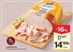 Caprabo Campofrío - pit de gall dindi brasejat oferta