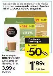 Caprabo Nescafé - dolce gusto café amb llet oferta