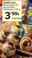 Caprabo Simón coll - bossa amb ulls de xocolata halloween oferta