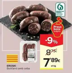 Caprabo Eroski - botifarró amb ceba oferta