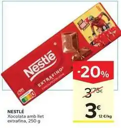 Caprabo Nestlé - xocolata amb llet extrafina oferta