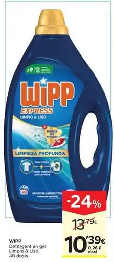 Caprabo Wipp express - limpio & liso detergent en gel oferta