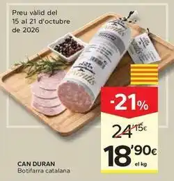 Caprabo Can duran - botifarra catalana oferta