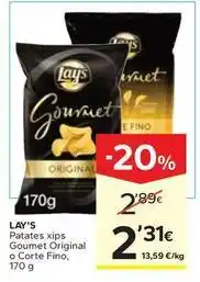 Caprabo Lay's - patates xips goumet original o corte fino oferta