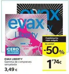Caprabo Evax - liberty gamma de compreses senyalada oferta