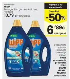 Wipp - detergent en gel limpio & liso, 40 dosis