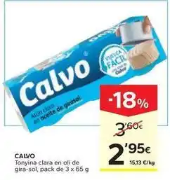 Caprabo Calvo - tonyina clara en oli de gira-sol oferta