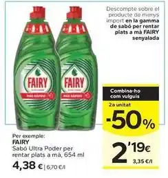 Caprabo Fairy - sabó ultra poder per rentar plats a mà oferta