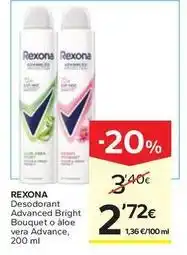 Caprabo Rexona - desodorant advanced bright bouquet o ajoe vera advance oferta