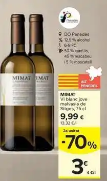 Caprabo Mimat - vi blanc jove malvasia de sittes oferta