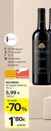 Caprabo Vi negre reserva oferta