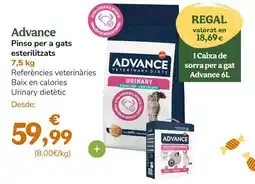 TiendAnimal Advance - pinso per a gats esterilitzats oferta