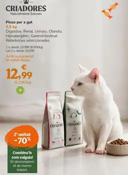 TiendAnimal Criadores - pinso per a gat oferta