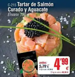 Abordo Tartar de salmon curado y aguacate oferta