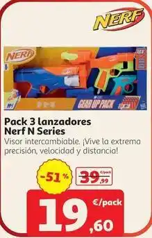Alcampo Nerf - pack 3 lanzadores oferta