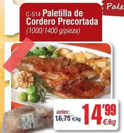 Abordo Paletilla de cordero precortada oferta