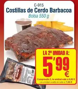 Abordo Costillas de cerdo barbacoa oferta