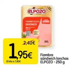 Dialprix Elpozo fiambre sandwich lonchas oferta