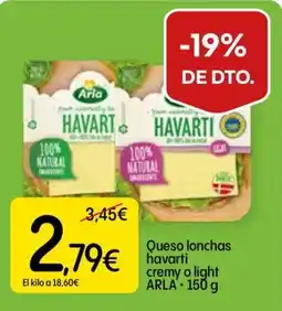Dialprix Arla quesos lonchas havarti cremy o light oferta