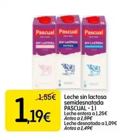 Dialprix Pascual leche sin lactosa semidesnatada oferta