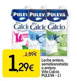Dialprix Puleva leche entera semidesnatada o entera Vita Calcio oferta