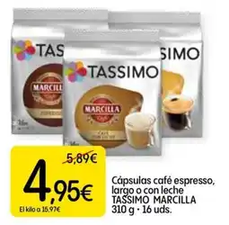 Dialprix Tassimo marcilla café espresso oferta