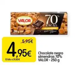 Dialprix Valor chocolate negro almendras 70% oferta