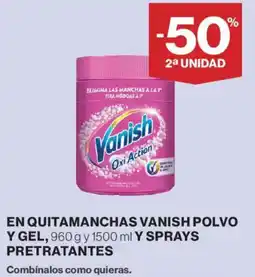 Hipercor Vanish quitamanchas polvo y gel oferta