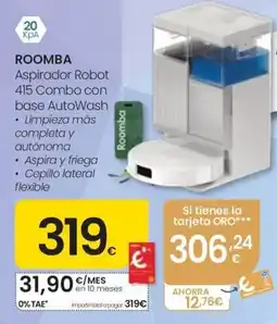 Eroski Roomba aspirador robot 415 combo con base autowash oferta
