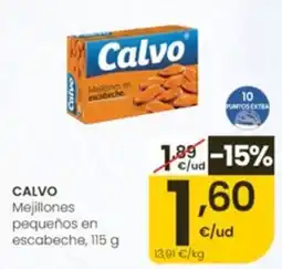 Eroski Calvo mejillones pequeños en escabeche oferta