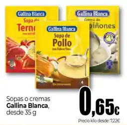 Unide Supermercados Gallina Blanca sopas o cremas oferta